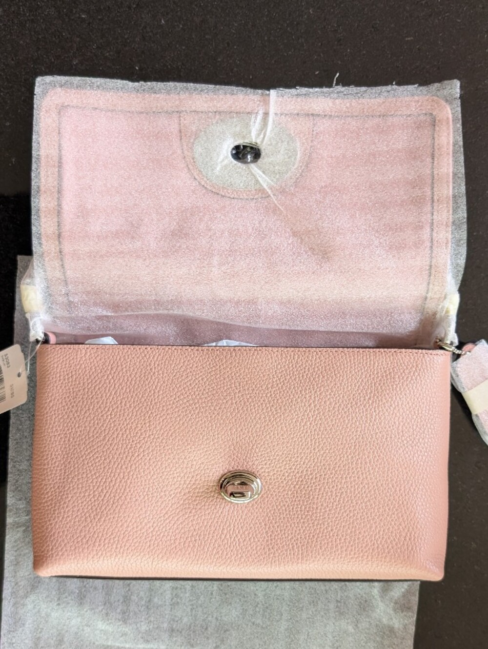 NWT Coach CROSSTOWN TURNLOCK FLAP Pebbled Leather CROSSBODY Bag in Blush-$195 - Picture 9 of 16